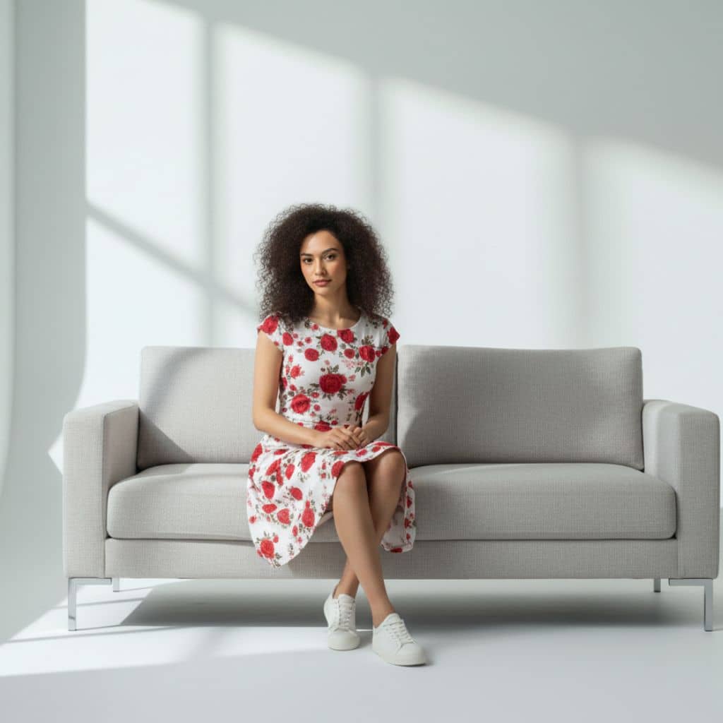 The Floral Viscose WFH A-Line Dress