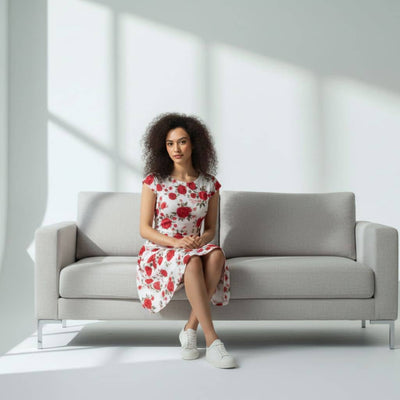 The Floral Viscose WFH A-Line Dress