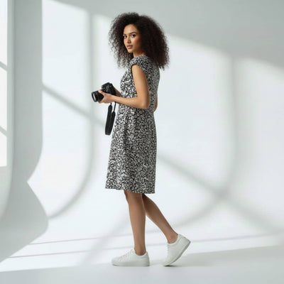 The Floral Printed Viscose WFH A-Line Dress