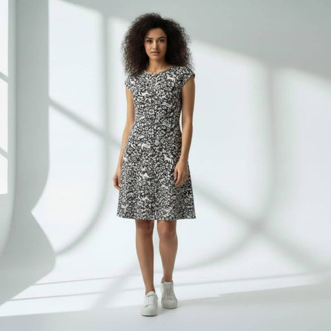 The Floral Printed Viscose WFH A-Line Dress