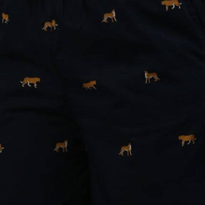 The Tiger in Black Cotton Wide Leg Pant