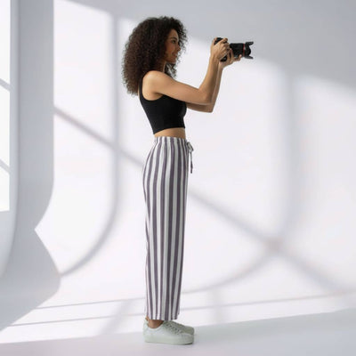 The Vertical Stripes Cotton Poplin Wide Leg Pant