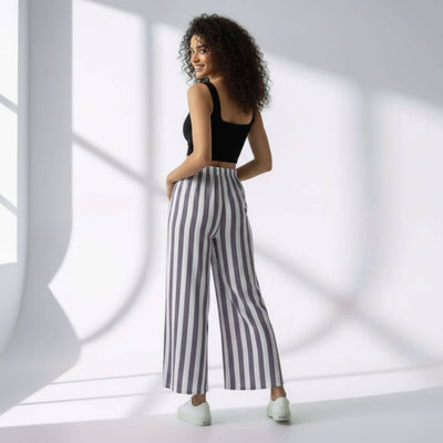 The Vertical Stripes Cotton Poplin Wide Leg Pant