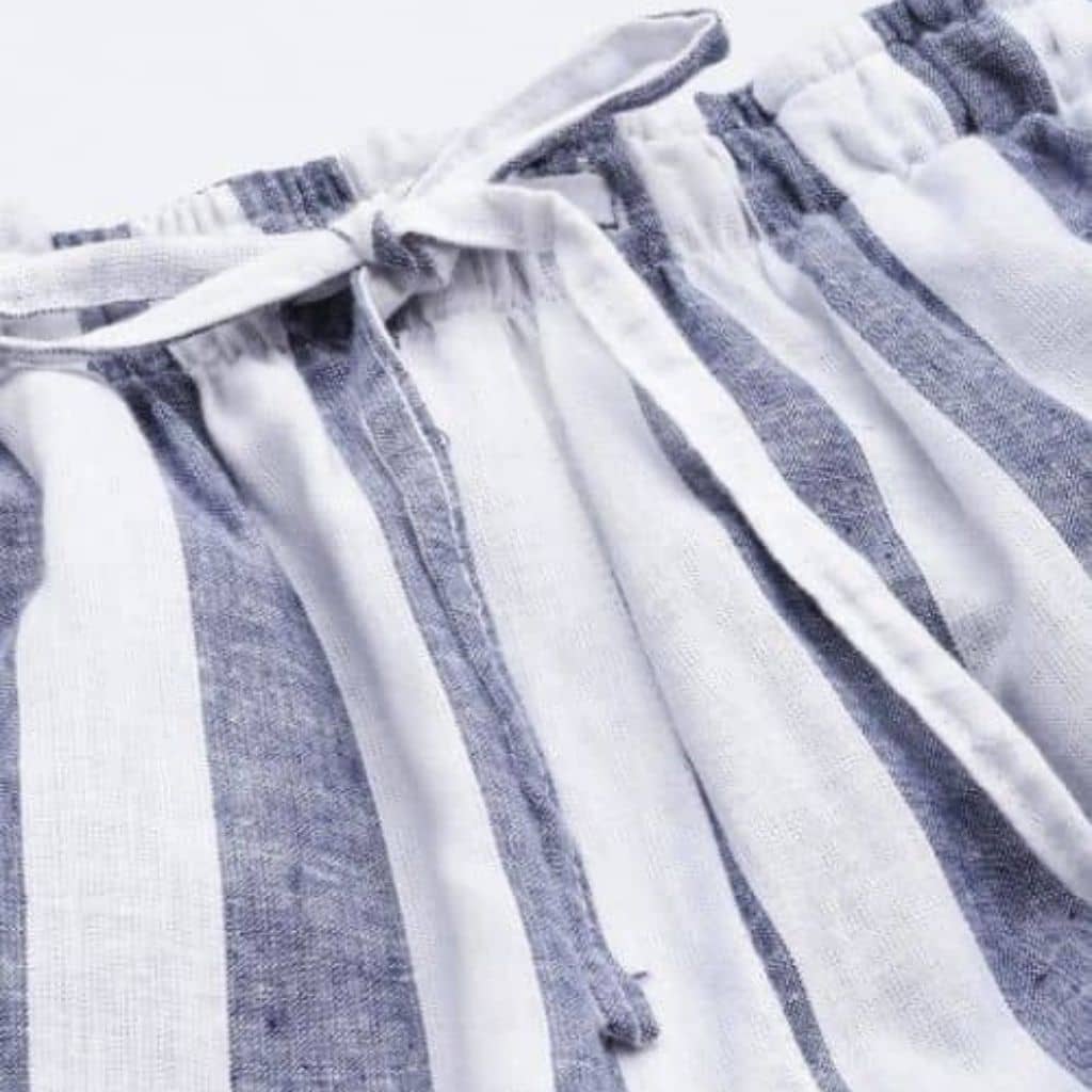 The Vertical Stripes Cotton Poplin Wide Leg Pant