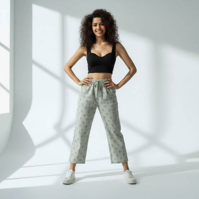 The Sage Palm Viscose Wide Leg Pant