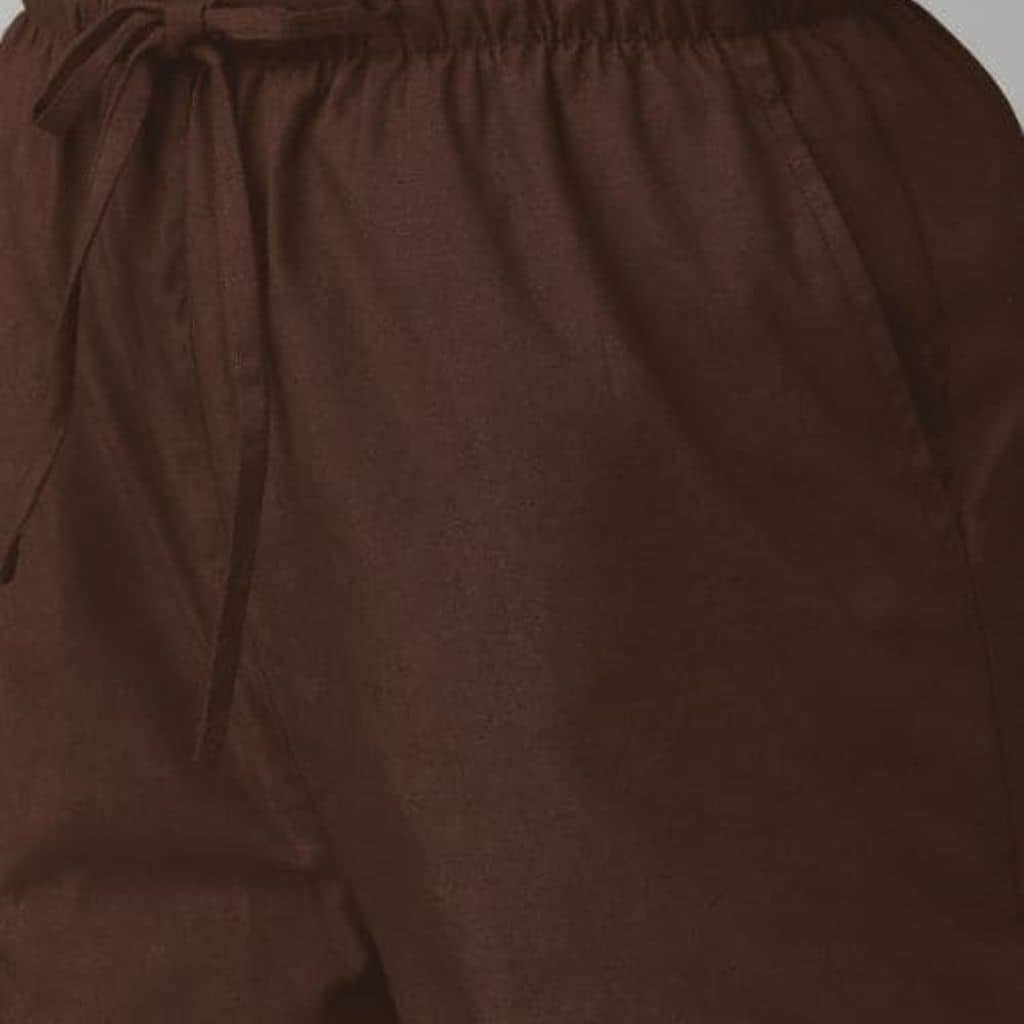 The Solid Coffee Cotton Wide Leg Pant