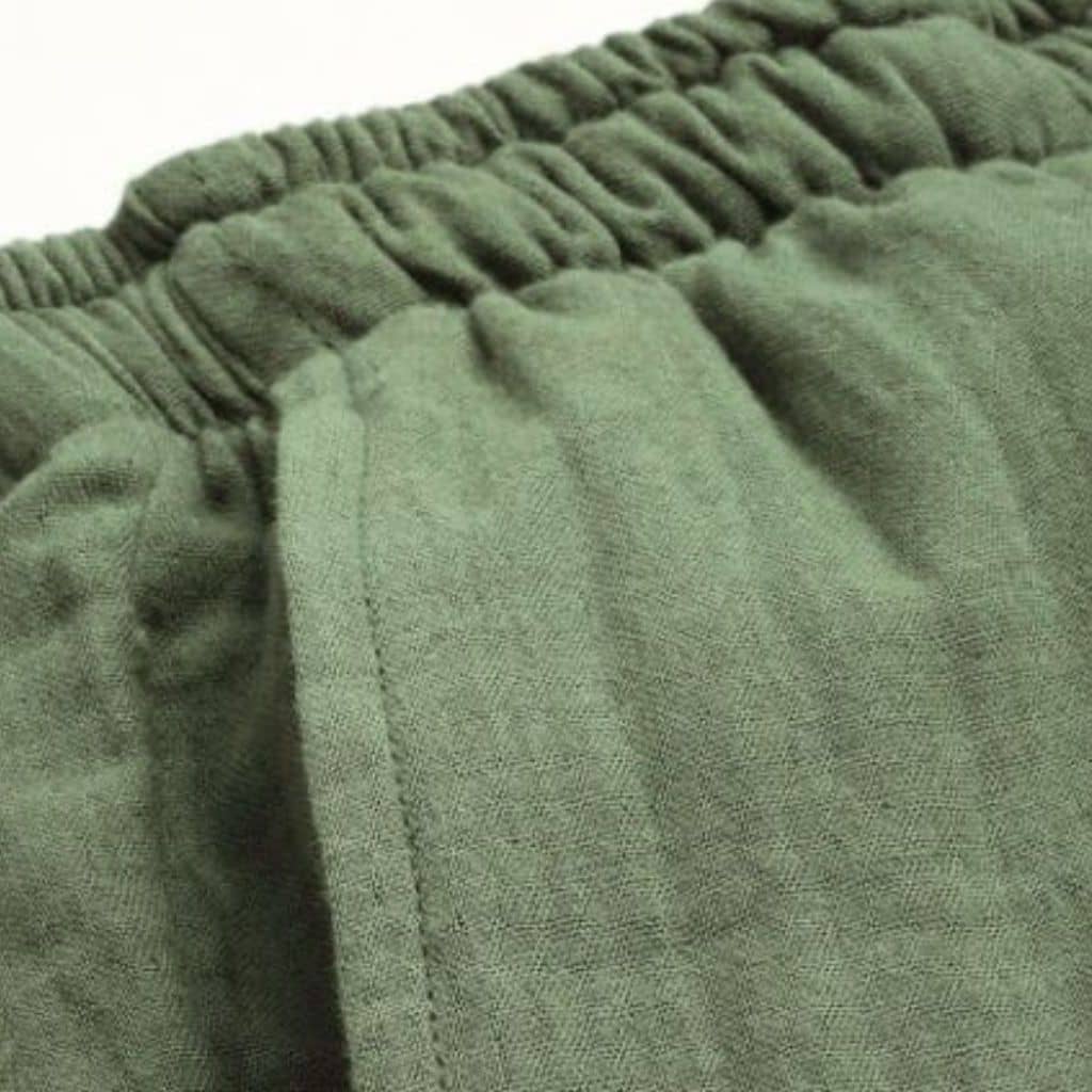 The Solid Olive Cotton Wide Leg Pant