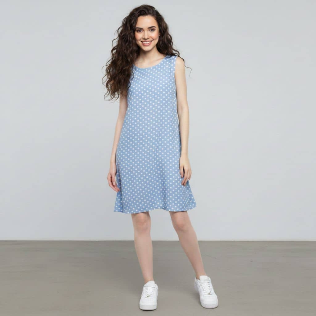 The Polka dot Viscose WFH A-Line Dress