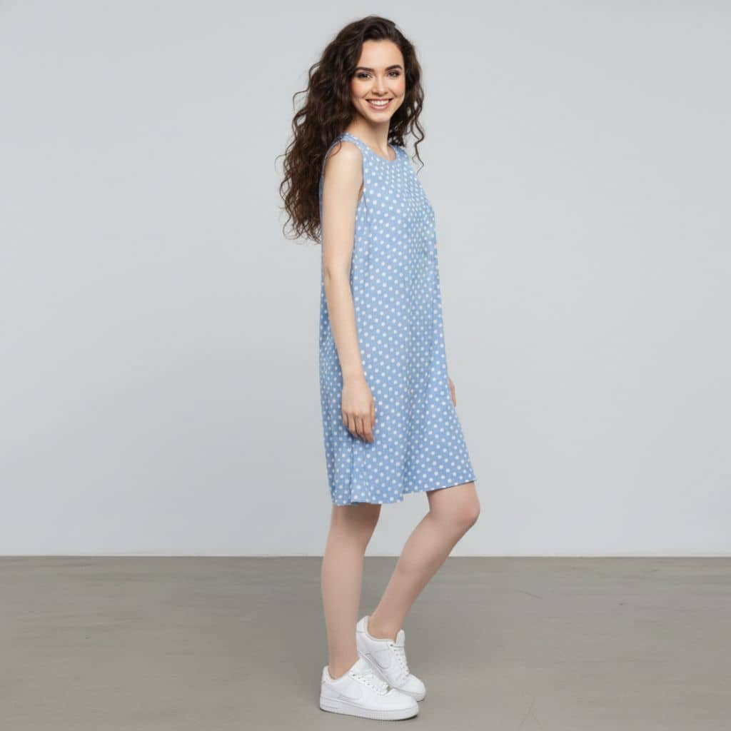 The Polka dot Viscose WFH A-Line Dress