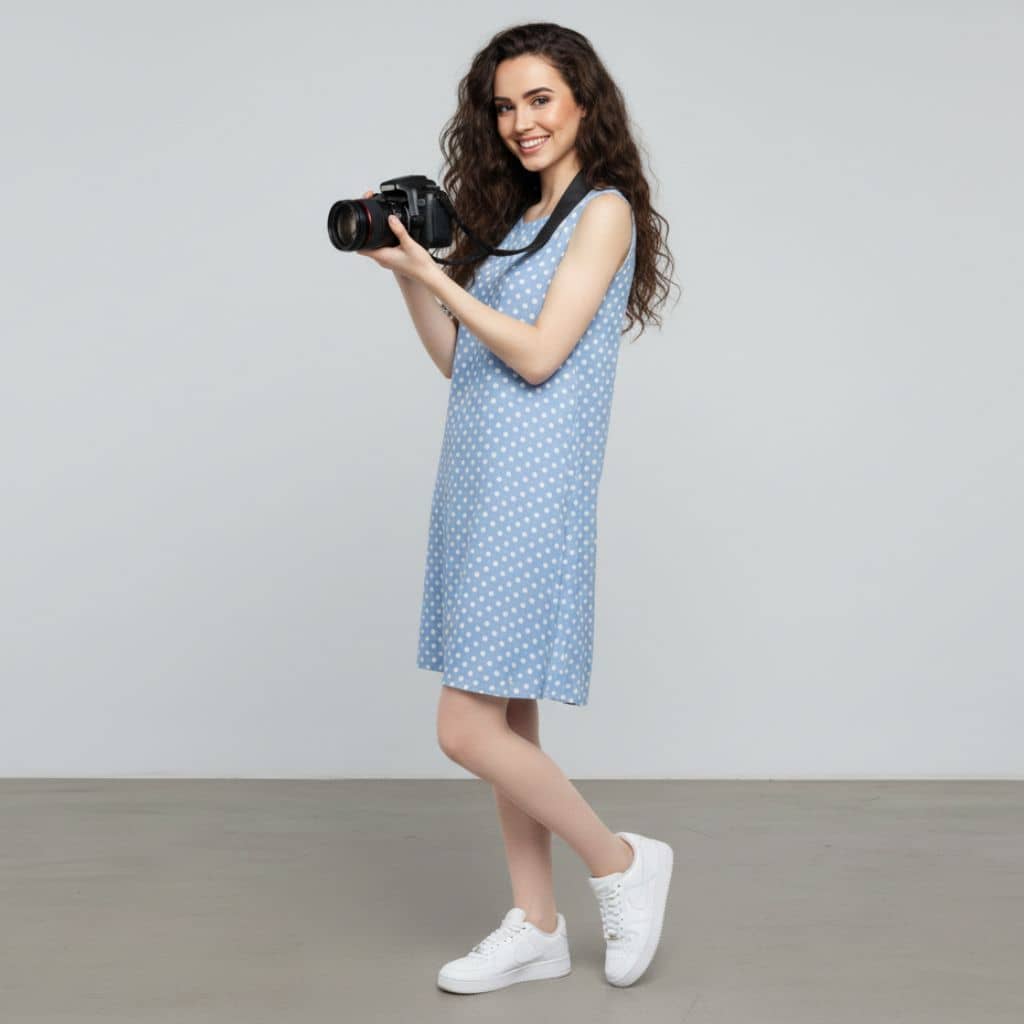 The Polka dot Viscose WFH A-Line Dress