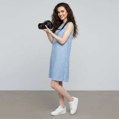 The Polka dot Viscose WFH A-Line Dress