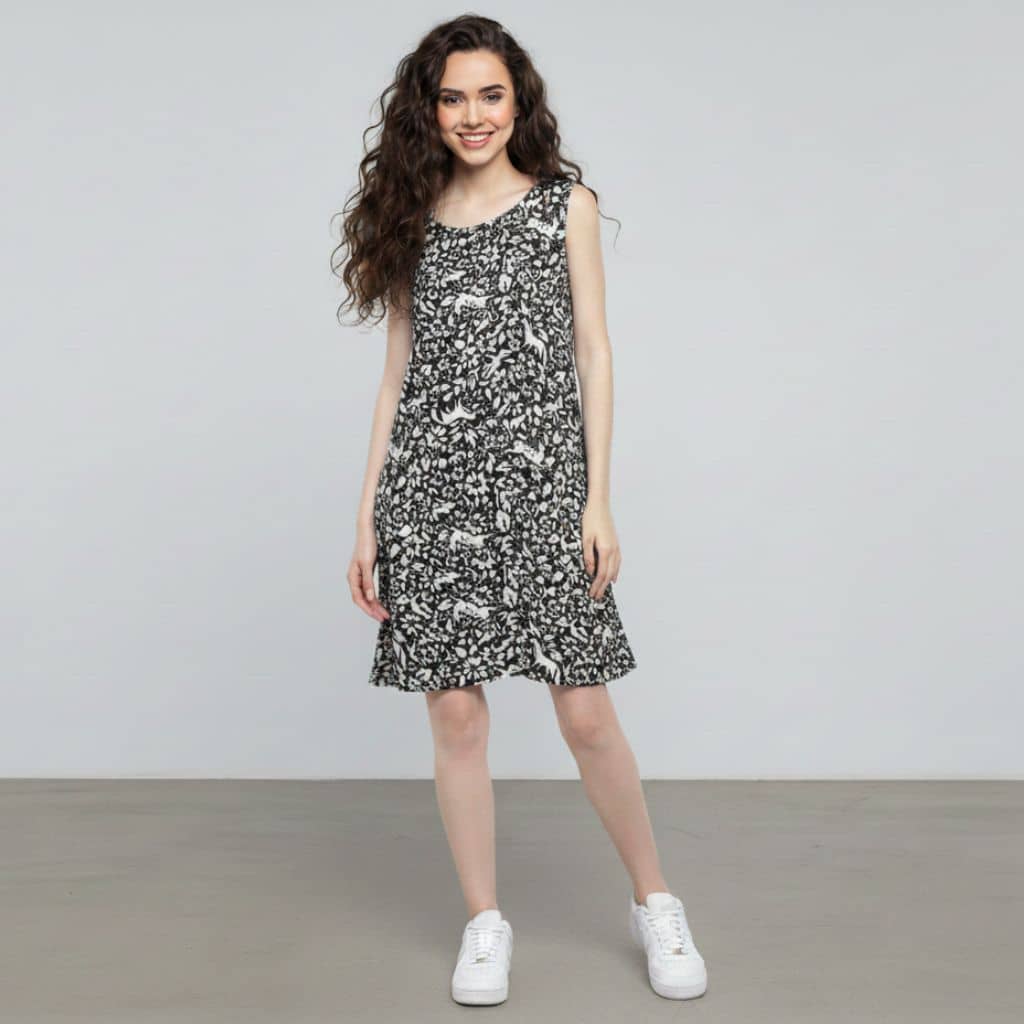 The Floral Printed Viscose WFH A-Line Dress