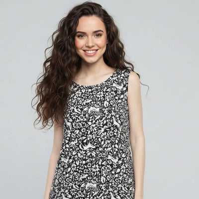 The Floral Printed Viscose WFH A-Line Dress
