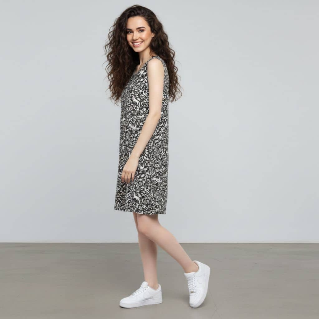 The Floral Printed Viscose WFH A-Line Dress