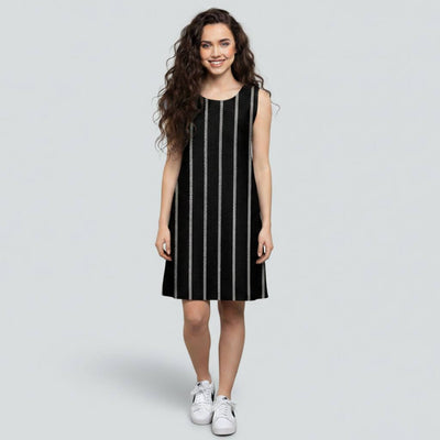 The Zig-Zag Stripe Viscose WFH A-Line Dress