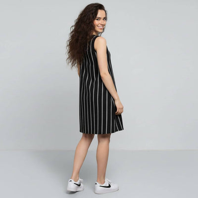 The Zig-Zag Stripe Viscose WFH A-Line Dress