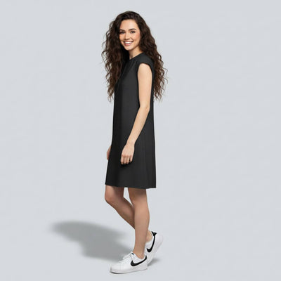 The Chambray Denim Solid WFH A-Line Dress