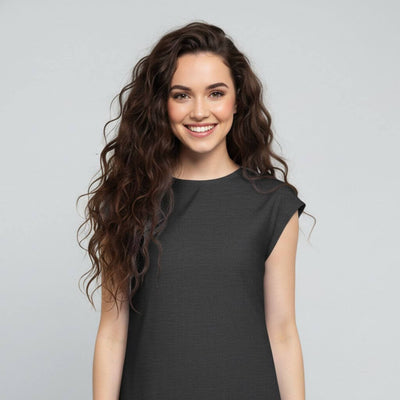 The Chambray Denim Solid WFH A-Line Dress