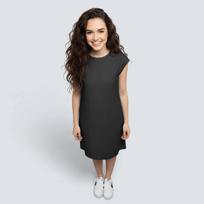 The Chambray Denim Solid WFH A-Line Dress