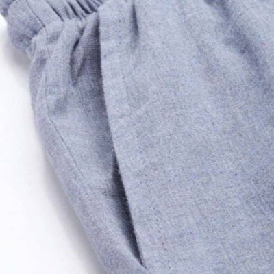 The Solid Light Blue Cotton Wide Leg Pant