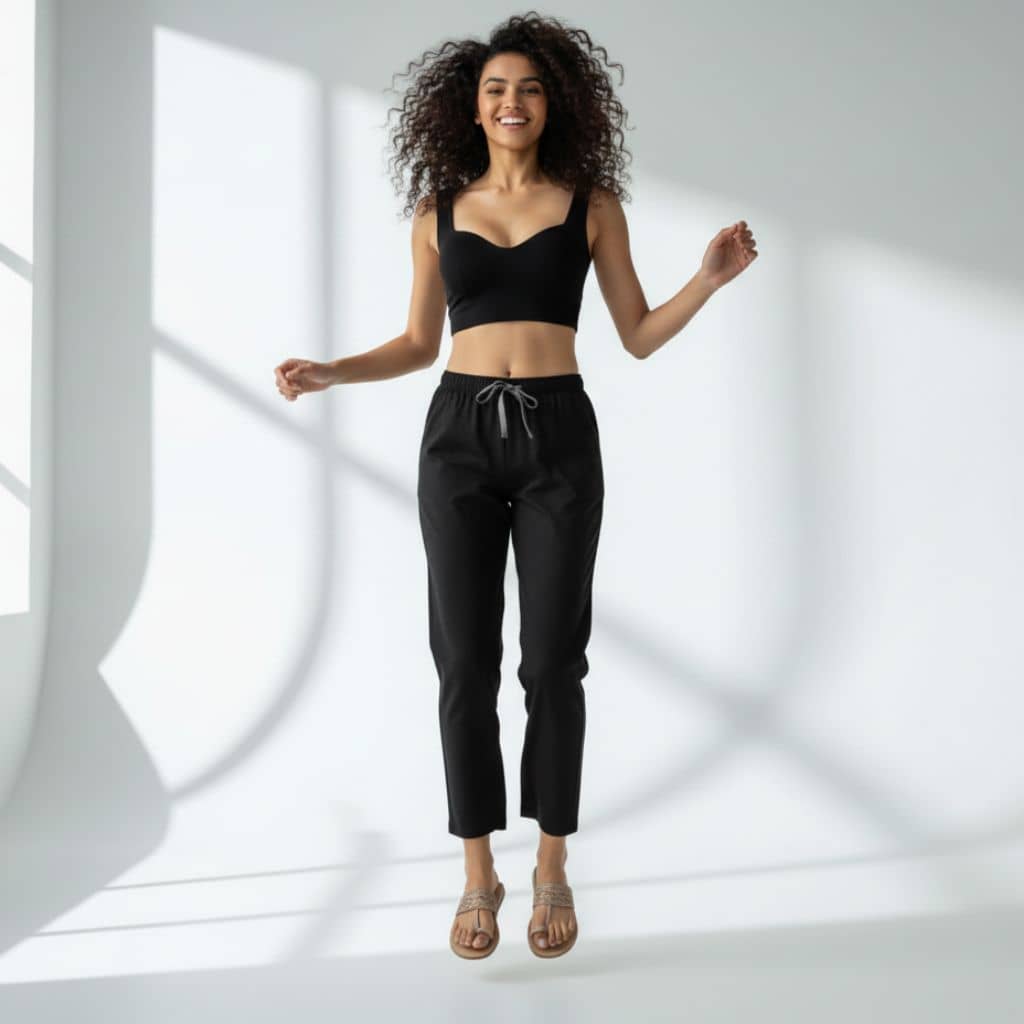 The Solid in Black Tapered Straight Fit Pant