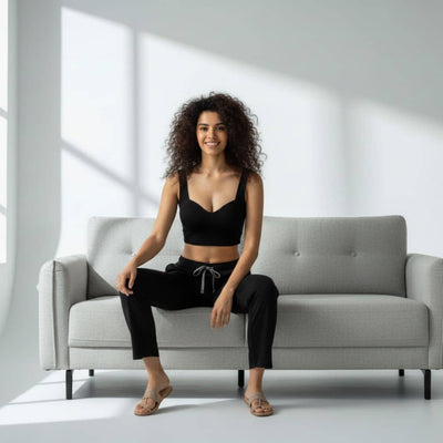 The Solid in Black Tapered Straight Fit Pant