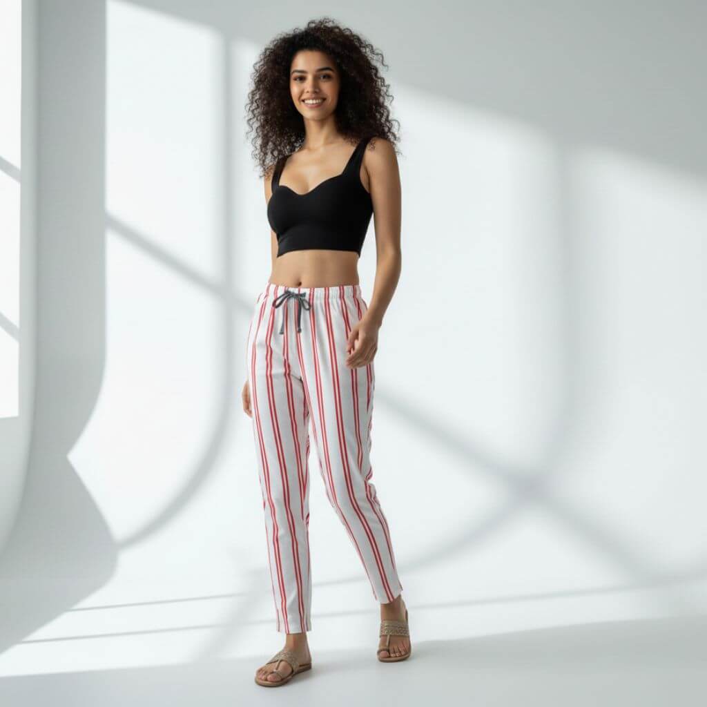 The Vertical Stripes Tapered Straight Fit Pant