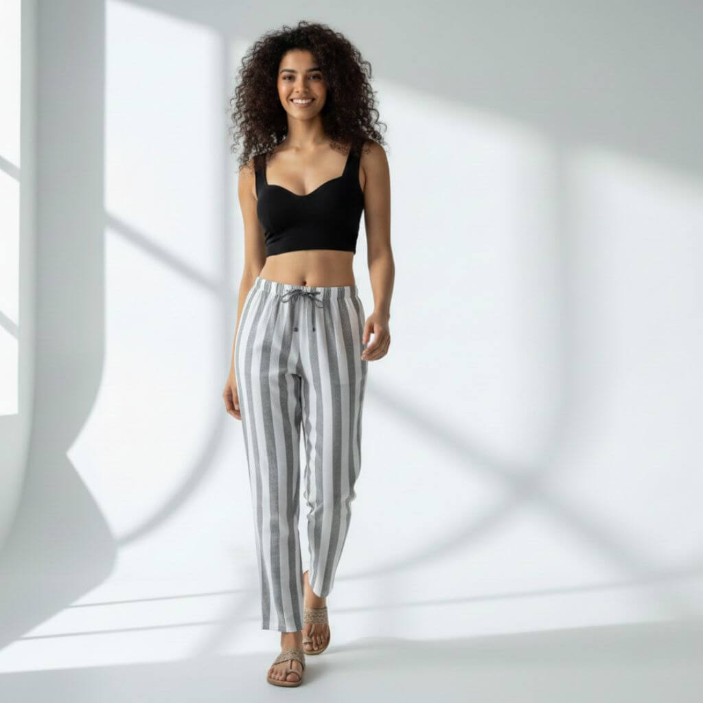 The Vertical Stripes Tapered Straight Fit Pant