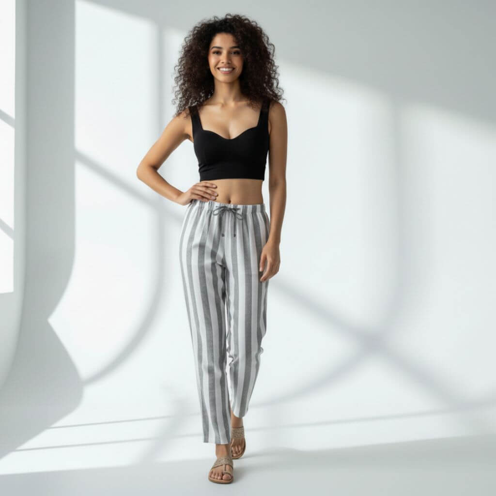 The Vertical Stripes Tapered Straight Fit Pant