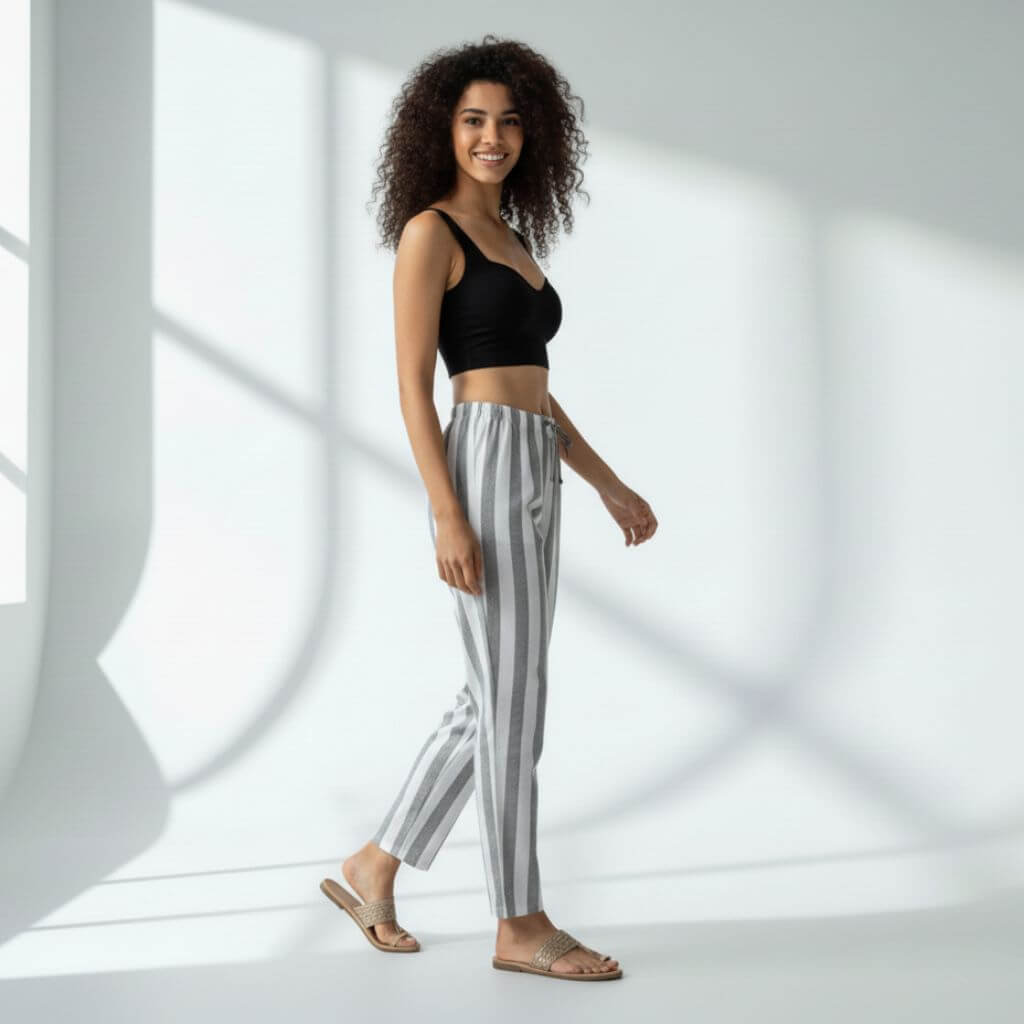 The Vertical Stripes Tapered Straight Fit Pant