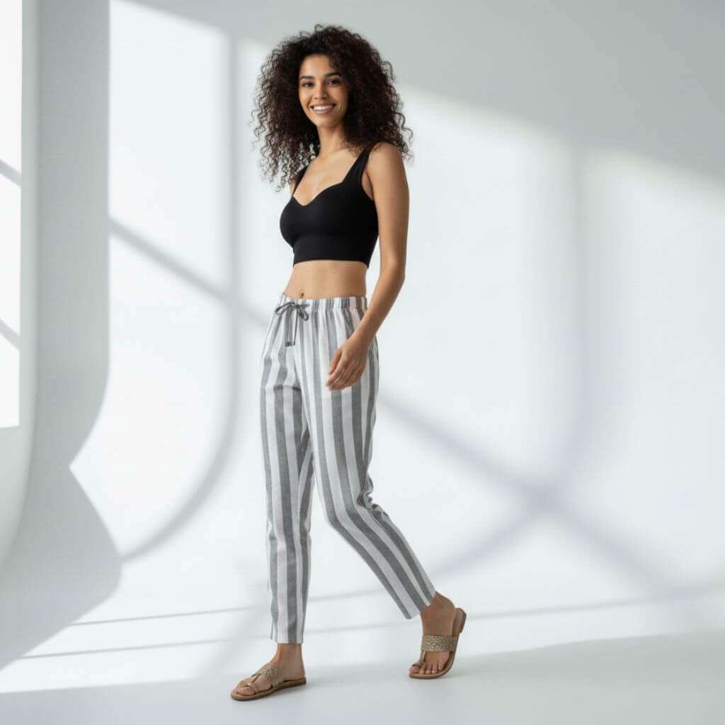 The Vertical Stripes Tapered Straight Fit Pant