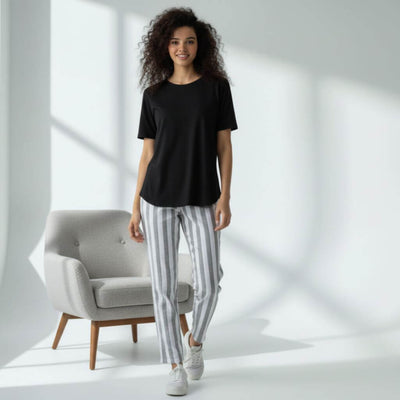 The Vertical Stripes Tapered Straight Fit Pant