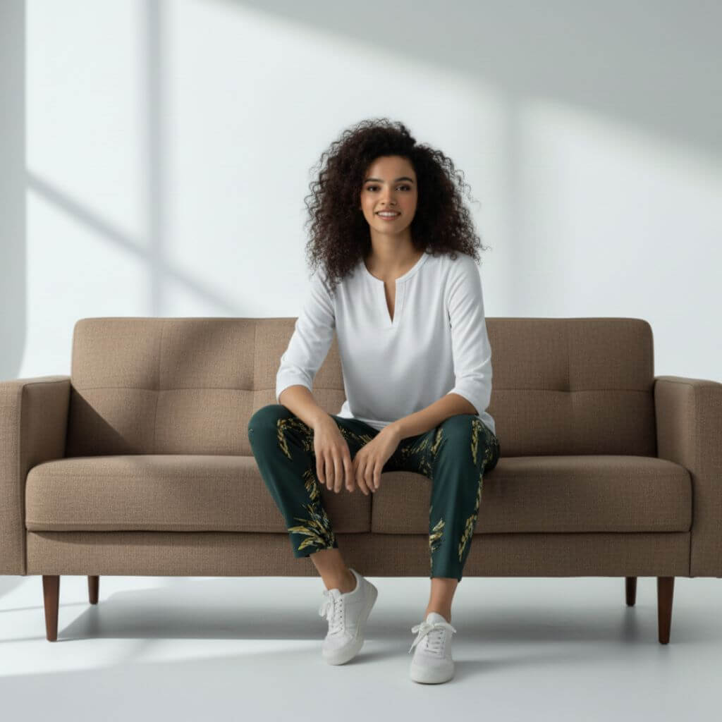 The Tropical Leaf Green Tapered Straight Fit Pant