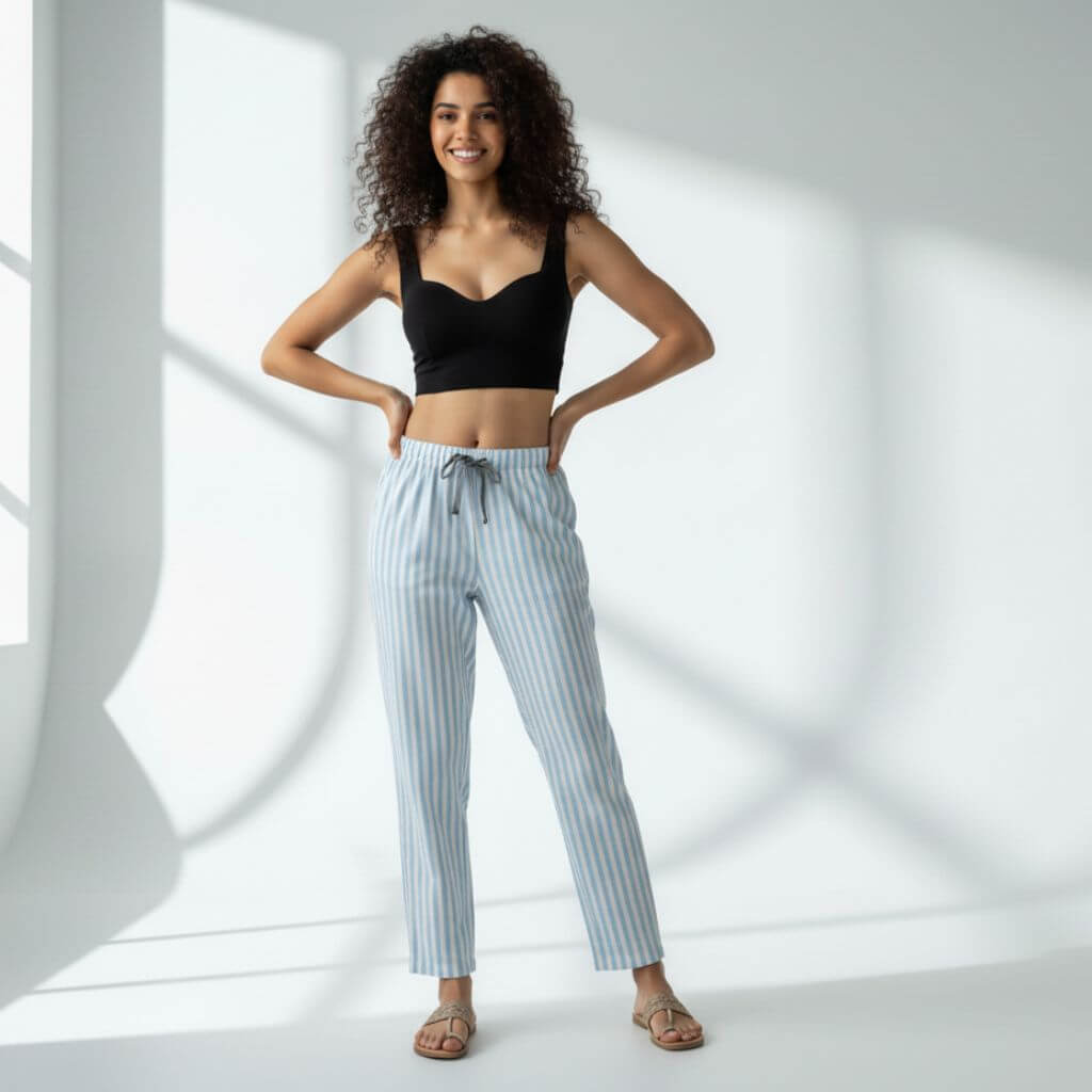 The Vertical Stripes Tapered Straight Fit Pant