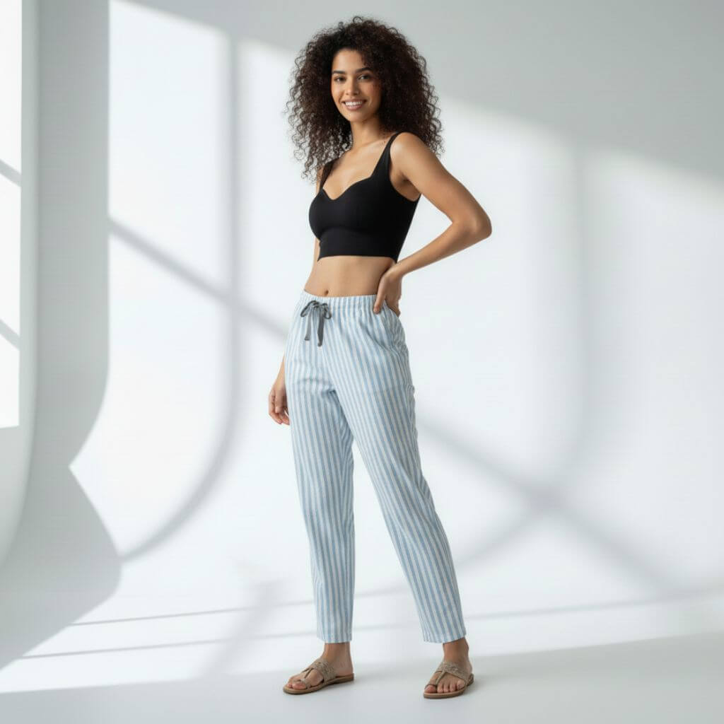 The Vertical Stripes Tapered Straight Fit Pant