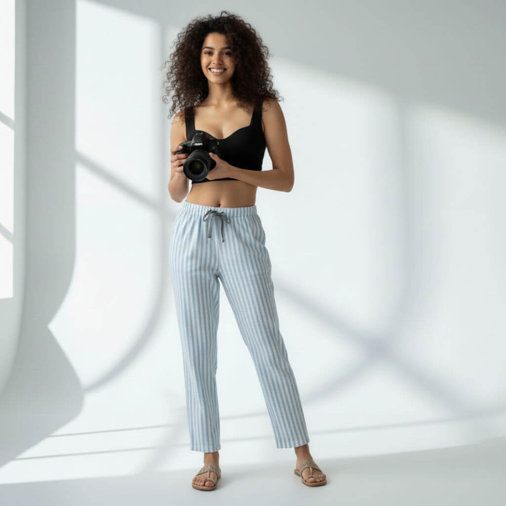 The Vertical Stripes Tapered Straight Fit Pant