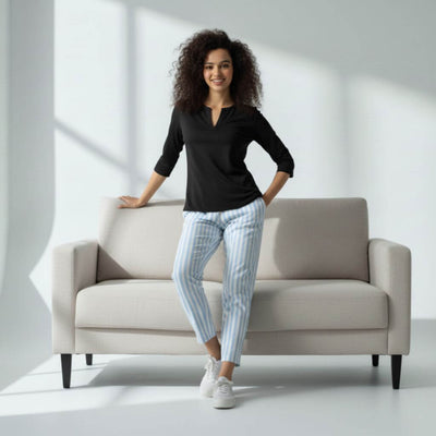 The Vertical Stripes Tapered Straight Fit Pant