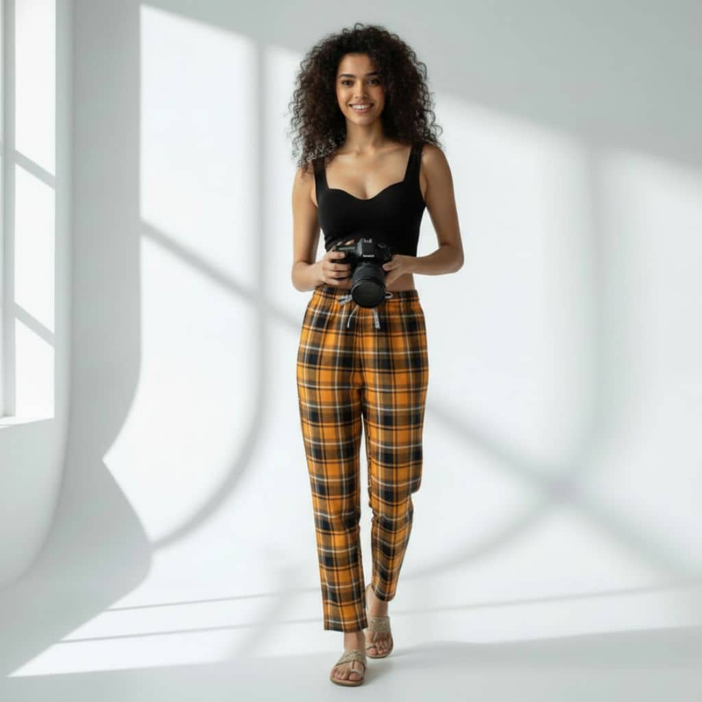 The Plaid Check Multi Tapered Straight Fit Pant