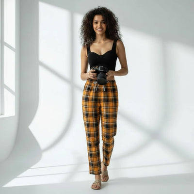 The Plaid Check Multi Tapered Straight Fit Pant