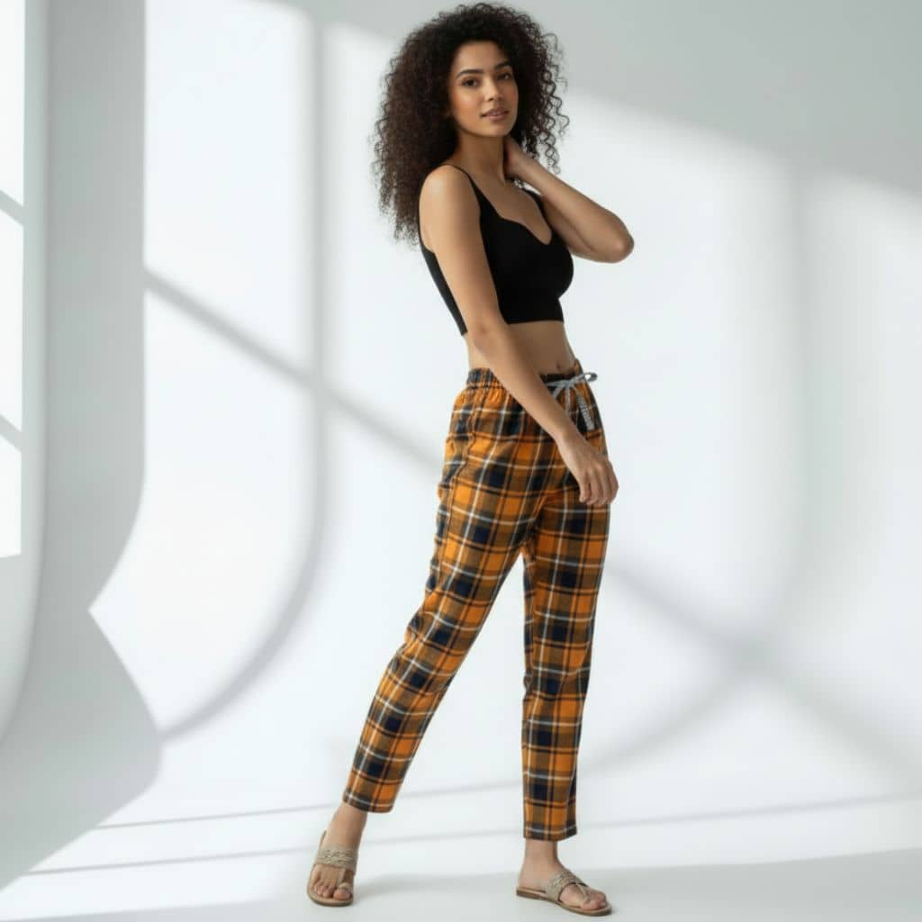 The Plaid Check Multi Tapered Straight Fit Pant