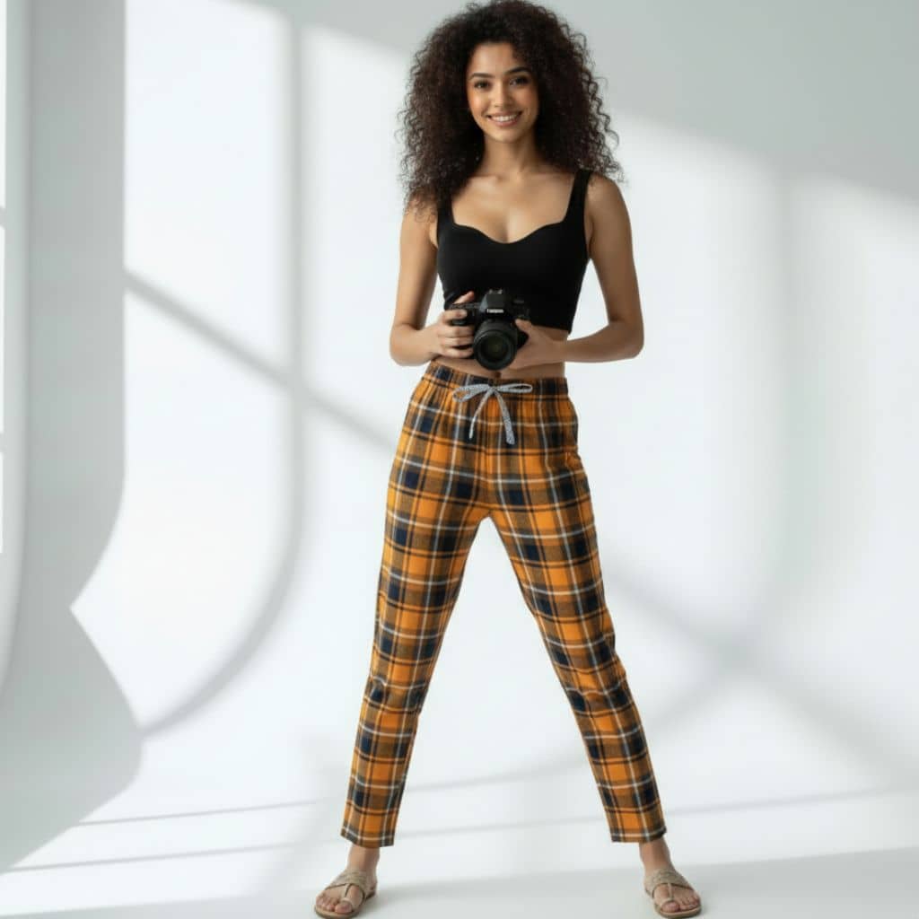 The Plaid Check Multi Tapered Straight Fit Pant