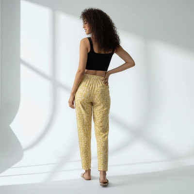 The Floral Yellow Viscose Tapered Straight Fit Pant