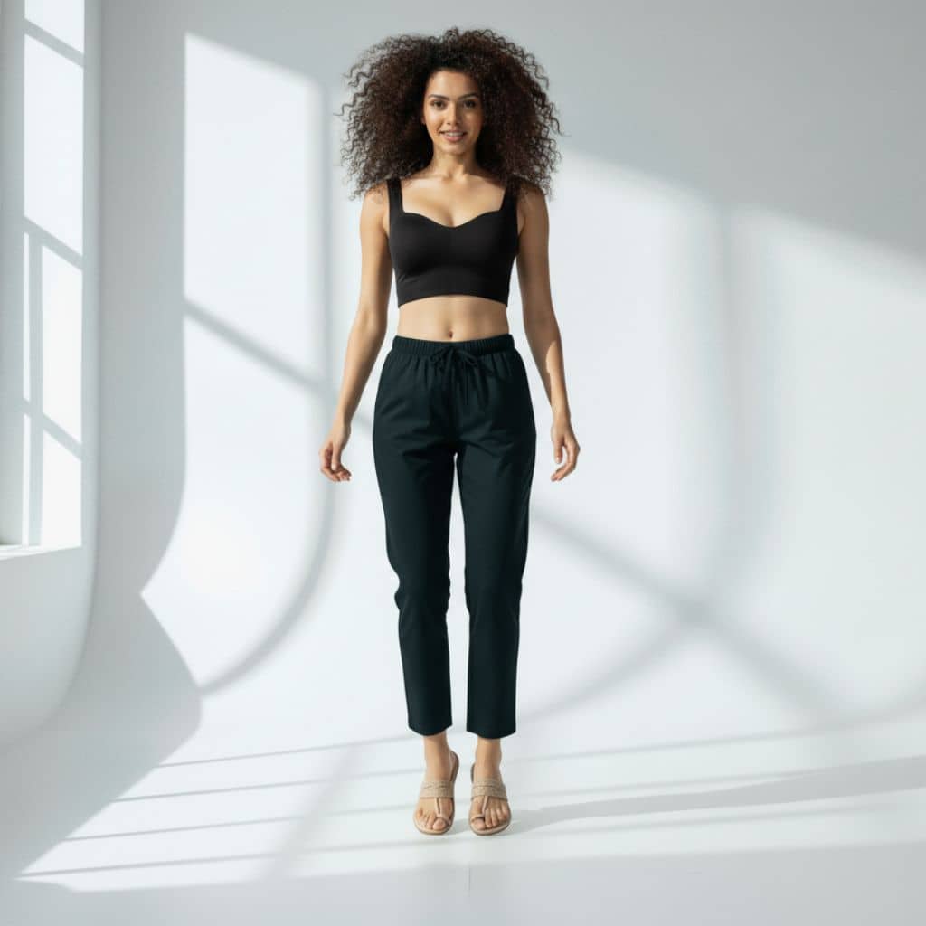 The Solid Dark Green Tapered Straight Fit Pant