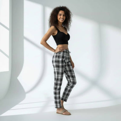 The Plaid Cotton Twil Tapered Straight Fit Pant