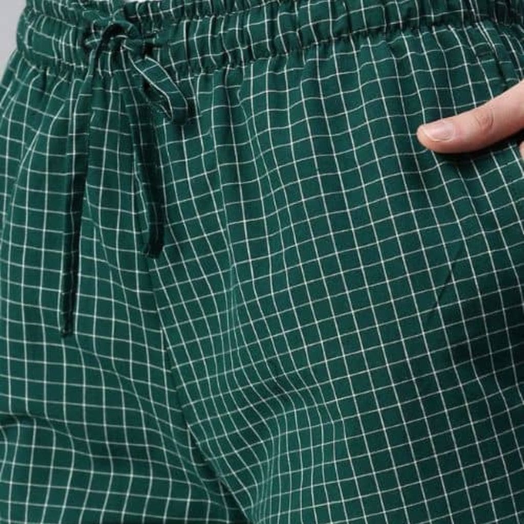 The Grid Checks Green Tapered Straight Fit Pant