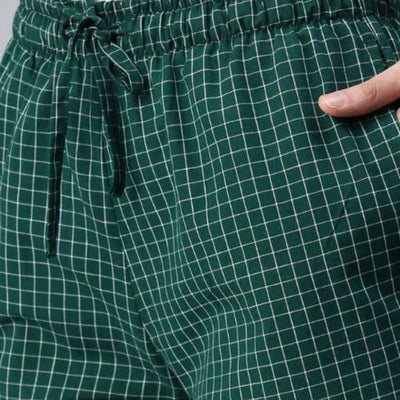 The Grid Checks Green Tapered Straight Fit Pant