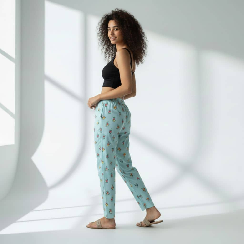The Pale Turquoise Tapered Straight Fit Pant