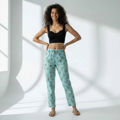 The Pale Turquoise Tapered Straight Fit Pant