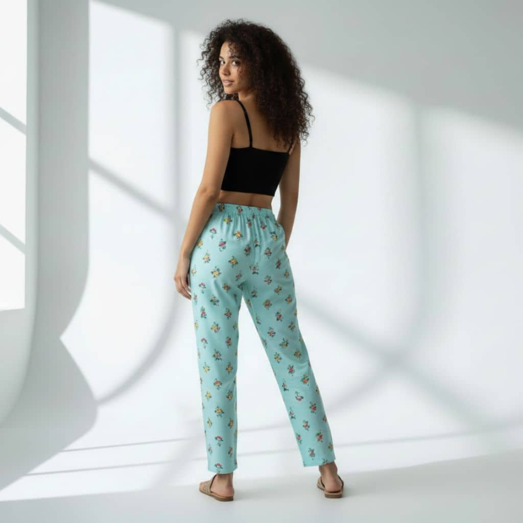 The Pale Turquoise Tapered Straight Fit Pant