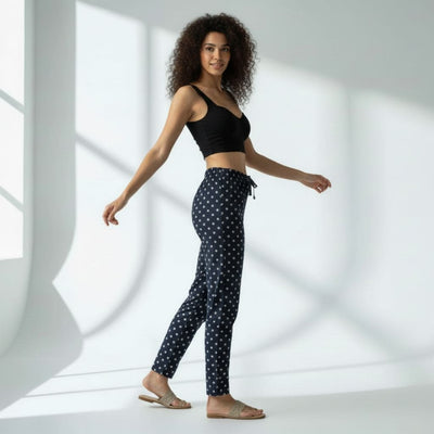 The Polka Dot Navy Tapered Straight Fit Pant